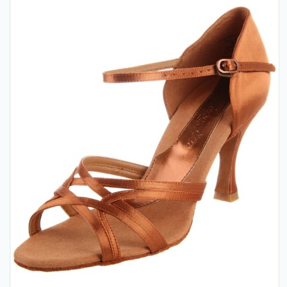 Capezio Katusha Cinnamon Professional Practice Ballroom Dance 3" Heel Shoes 8.5